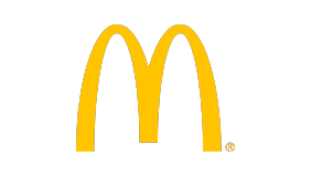 Logotipo amarelo icônico do McDonald's, composto por um grande 'M' estilizado sobre fundo transparente.