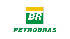 Logotipo da Petrobras, com as letras 'BR' em branco sobre um fundo verde, e a palavra 'PETROBRAS' em verde abaixo.